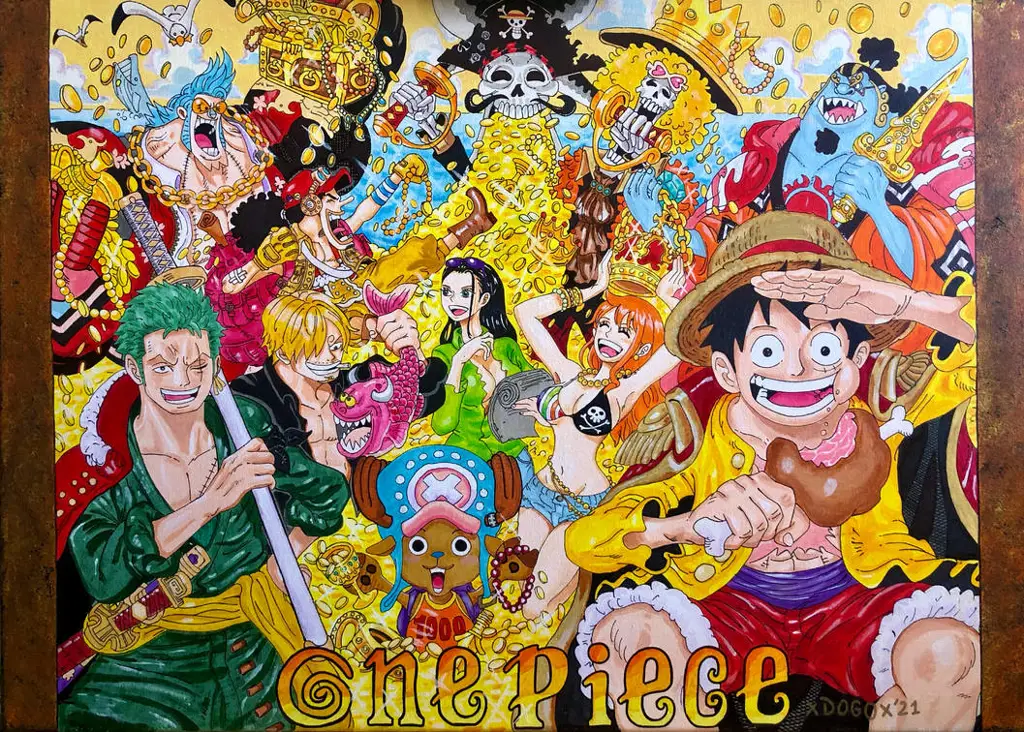 Gambar perayaan One Piece chapter 1000