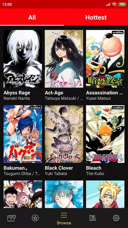 Tabel perbandingan berbagai aplikasi baca manga