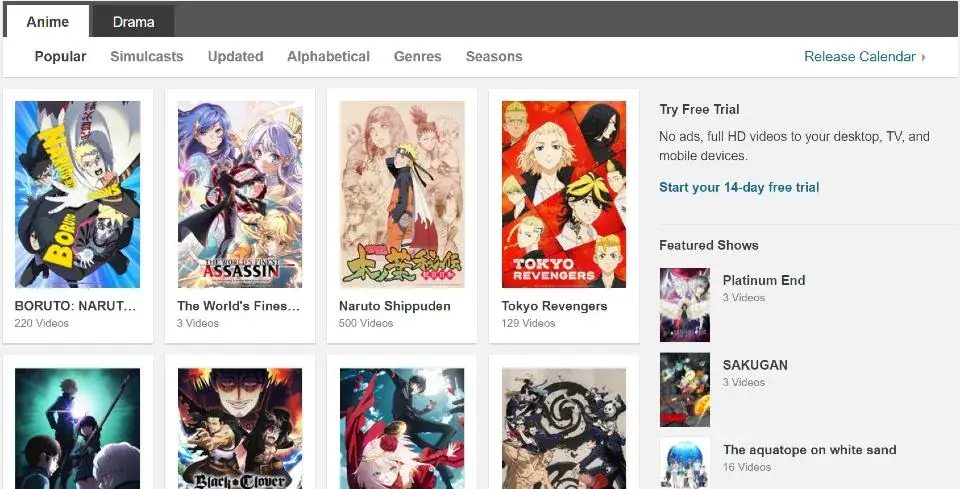 Perbandingan situs streaming anime