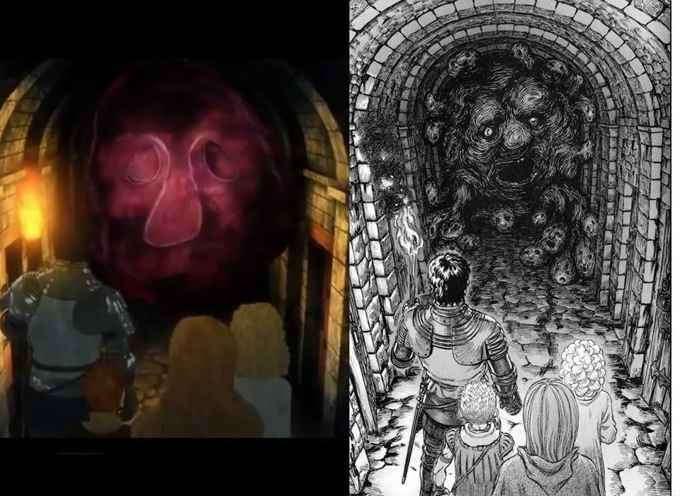 Perbandingan visual antara Berserk 1997 dan 2017