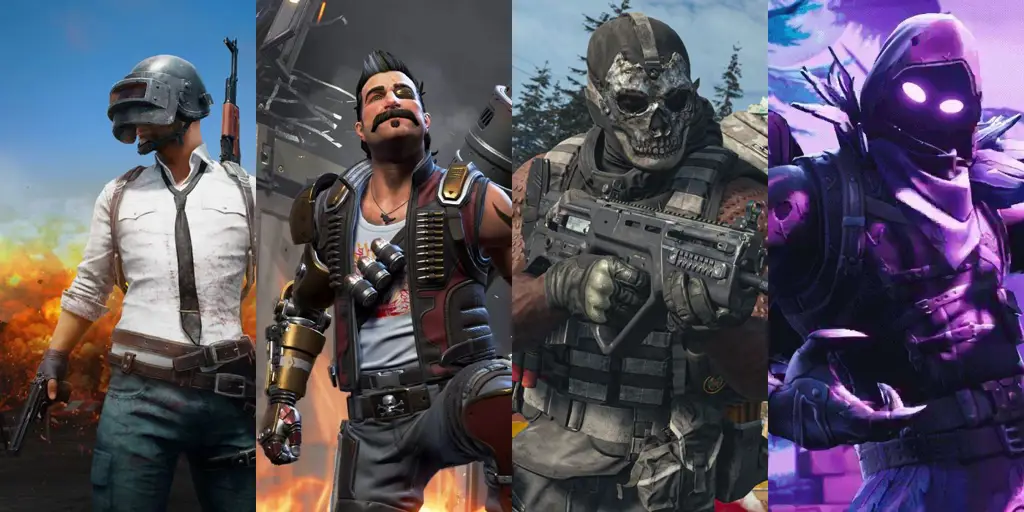 Gambar yang menampilkan perbandingan antara game battle royale dan adaptasi animenya.