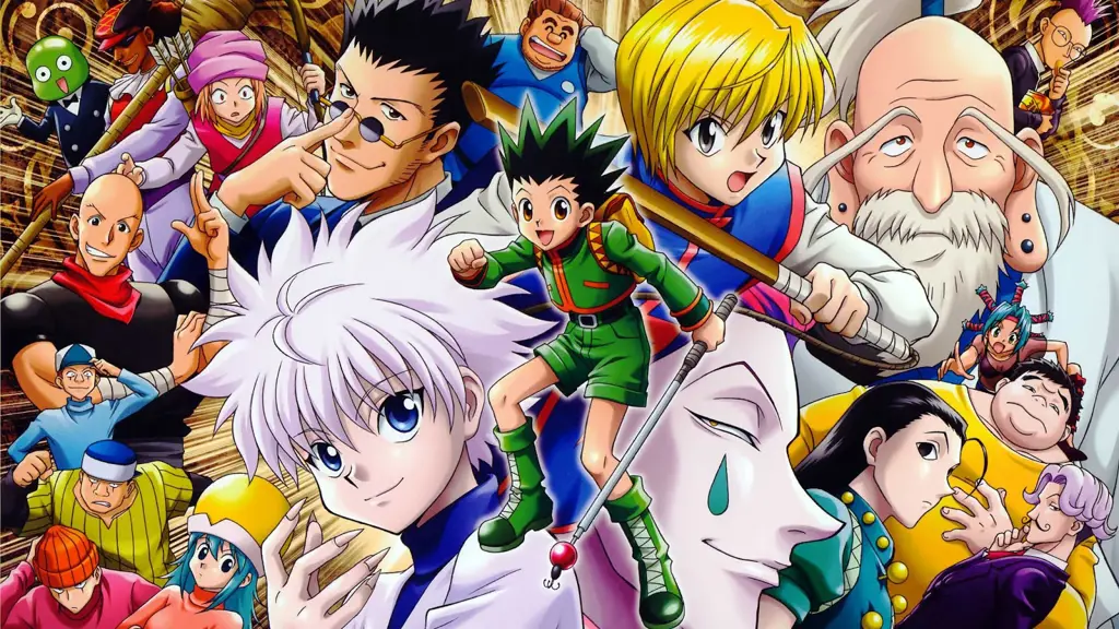 Gambar perbandingan gaya animasi Hunter x Hunter 1999 dan 2011.