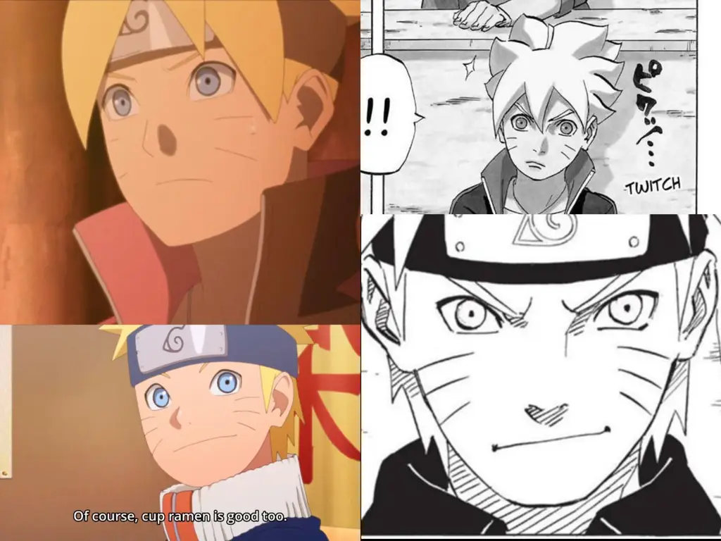 Gambar yang membandingkan kualitas subtitle Naruto yang berbeda, menunjukkan perbedaan antara subtitle berkualitas tinggi dan rendah