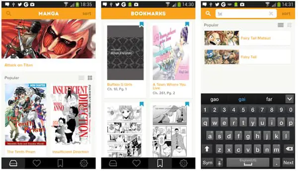 Tabel perbandingan aplikasi manga online