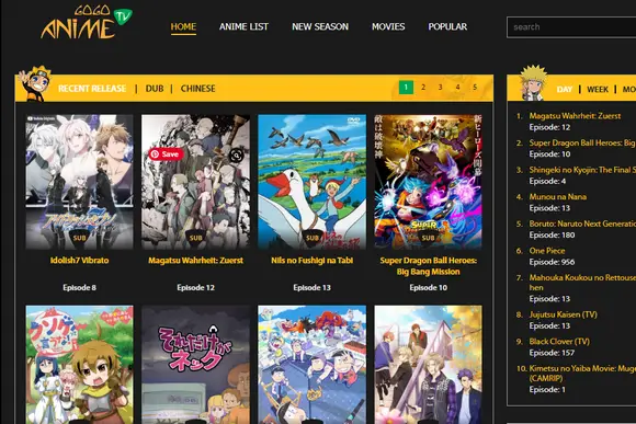 Grafik perbandingan beberapa platform streaming anime