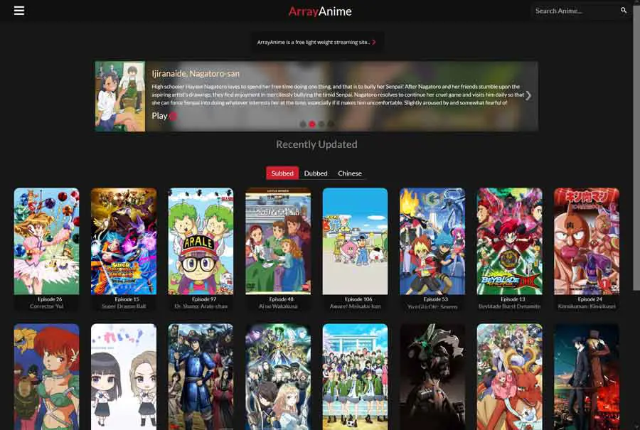 Perbandingan situs web streaming anime