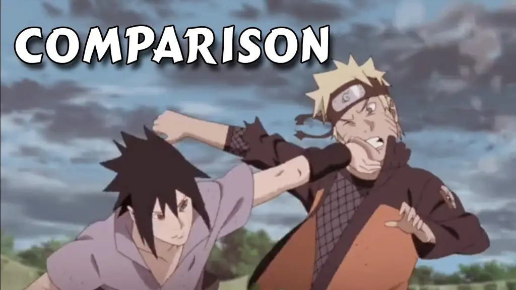 Gambar perbandingan wajah Naruto dan Sasuke