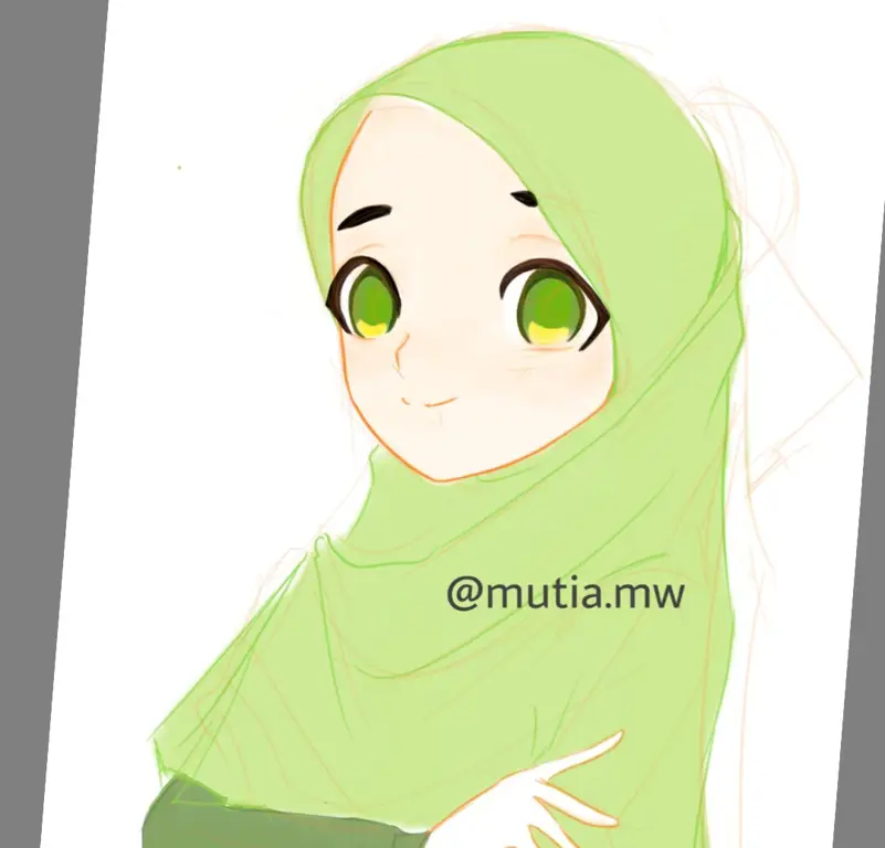 Perbandingan berbagai gaya ilustrasi anime cewe hijab