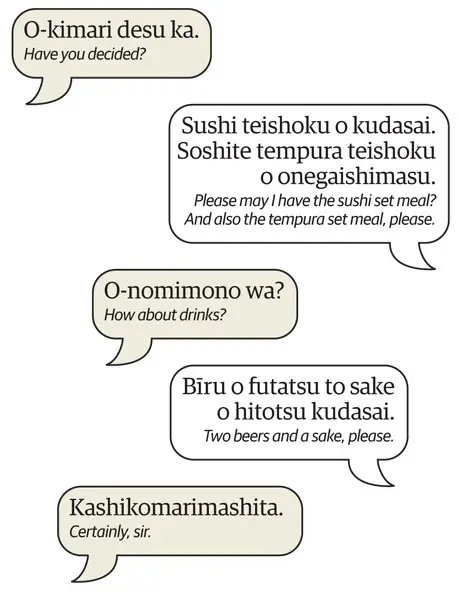 Ilustrasi percakapan bahasa Jepang