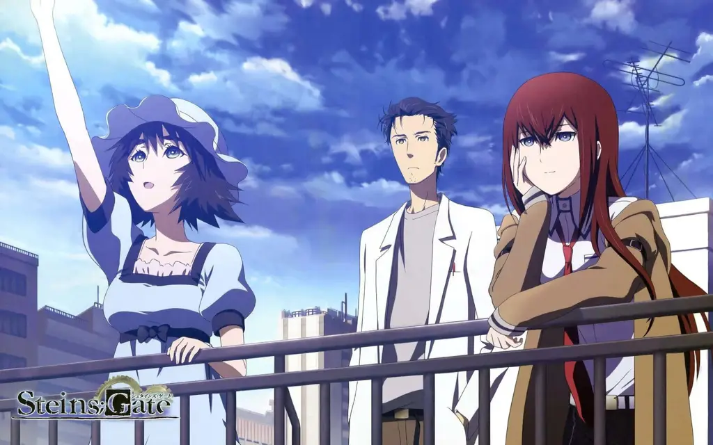 Gambar yang menggambarkan perjalanan waktu dalam Steins;Gate