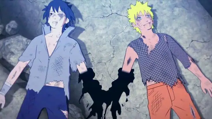 Naruto dan Sasuke bertarung habis-habisan