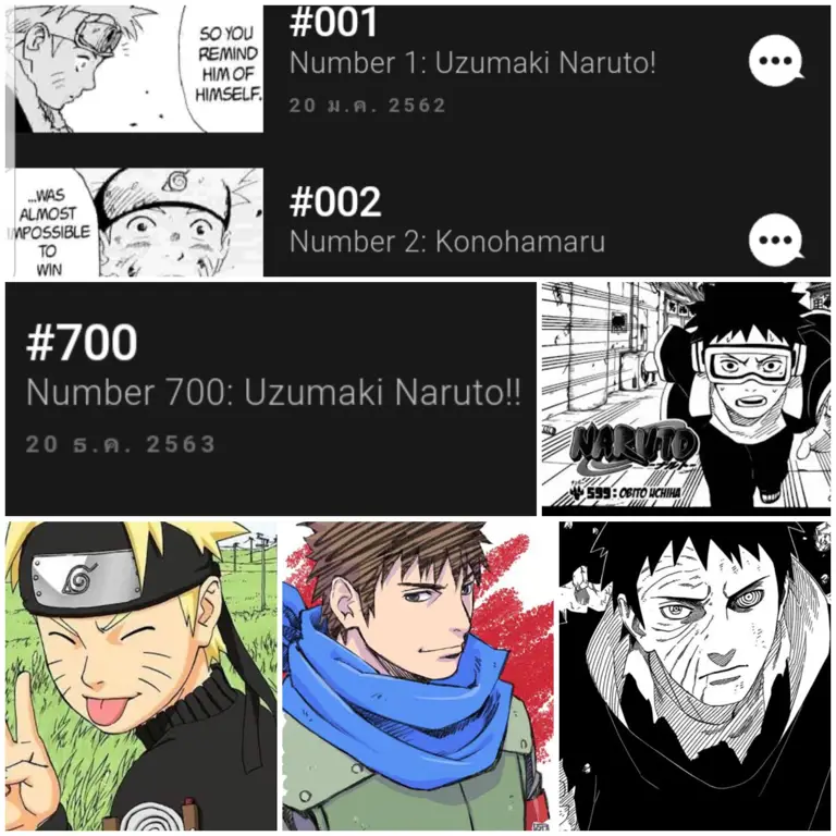 Gambar yang menunjukkan perkembangan karakter di Naruto chapter 500