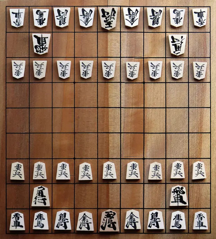 Bidak shogi di atas papan