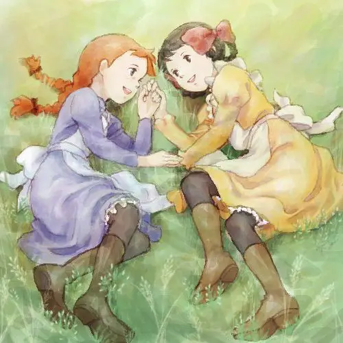 Anne Shirley dan Diana Barry sedang bermain bersama