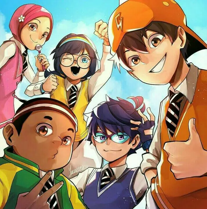 Gambar Boboiboy bersama teman-temannya