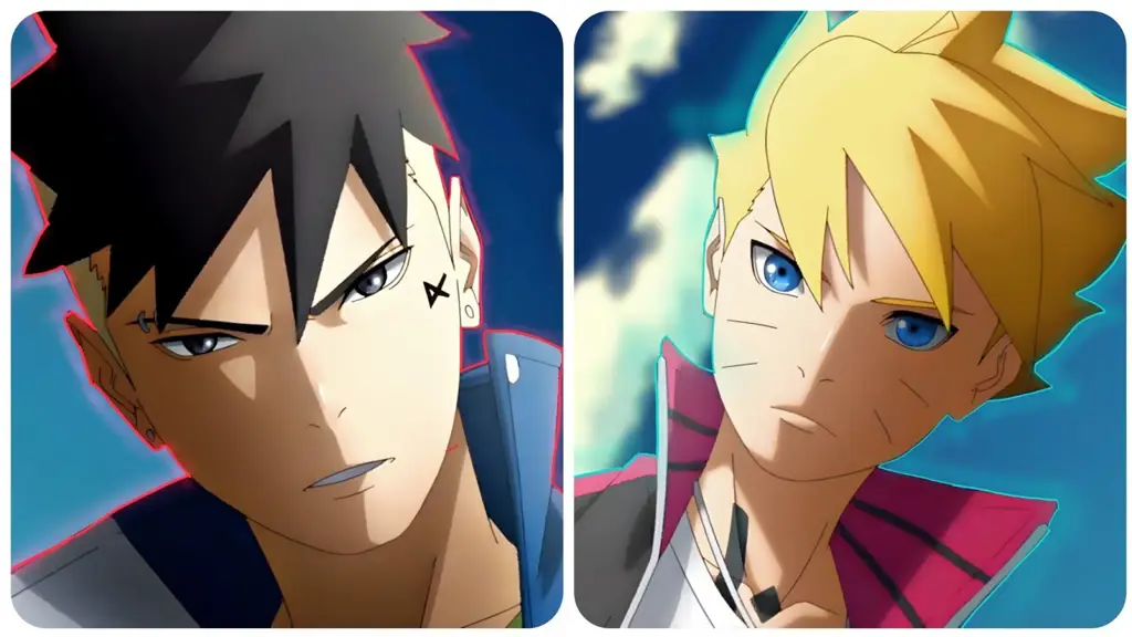 Gambar Boruto dan Kawaki dalam sebuah adegan persahabatan