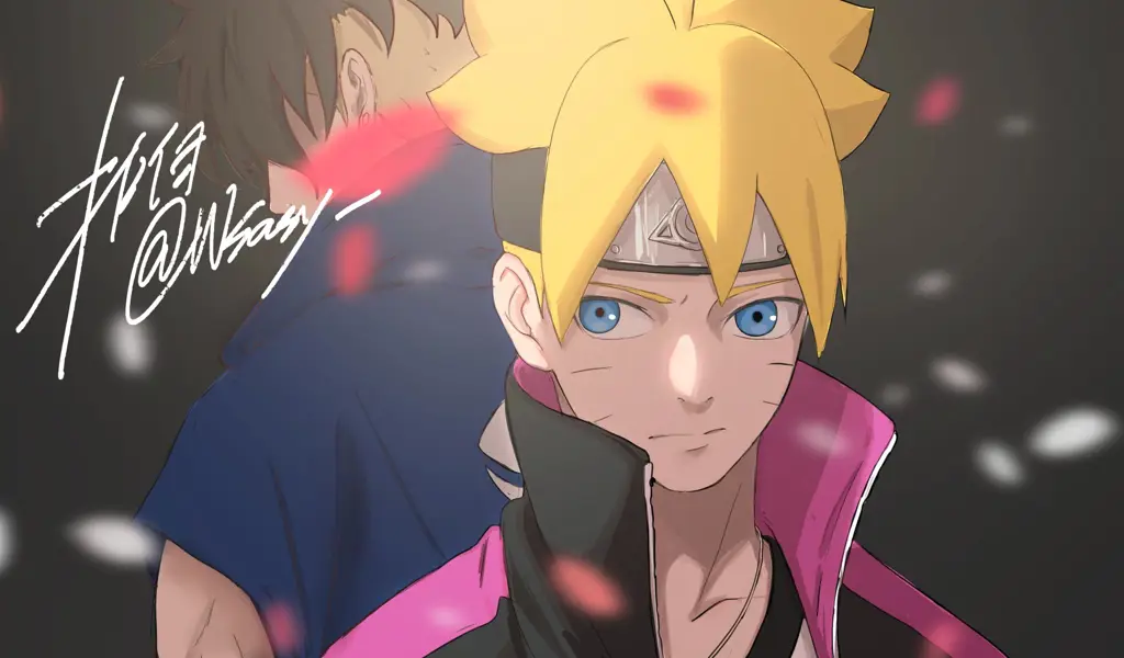 Gambar Boruto dan Kawaki bersama