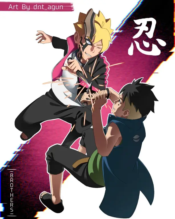 Boruto dan Kawaki berlatih bersama