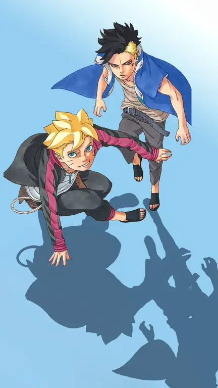 Boruto dan Kawaki dalam sebuah adegan