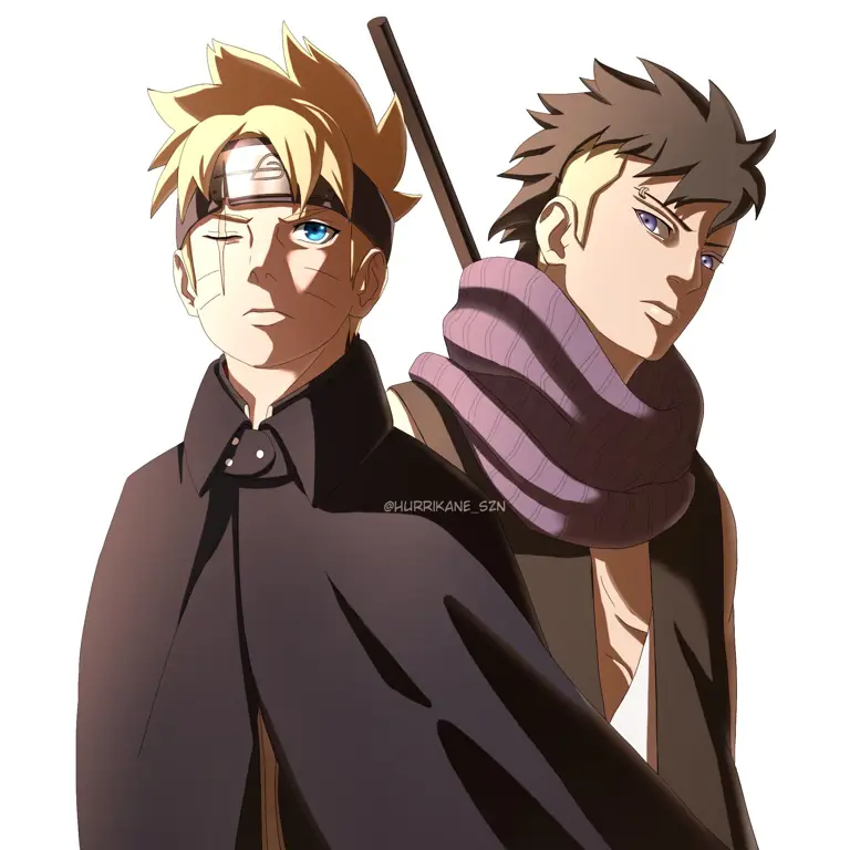 Boruto dan Kawaki dalam sebuah adegan