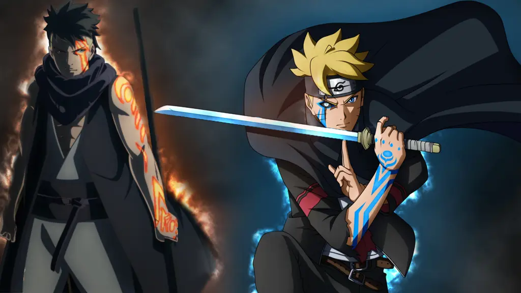 Gambar Boruto dan Kawaki bersama