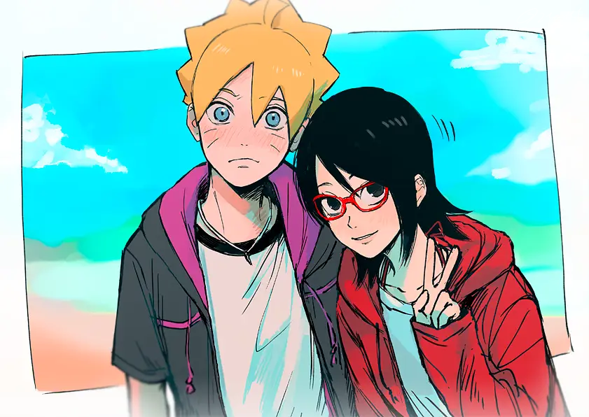 Boruto dan Sarada, dua karakter utama dalam anime Boruto