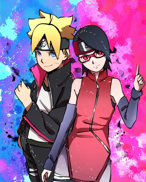 Gambar Boruto dan Sarada