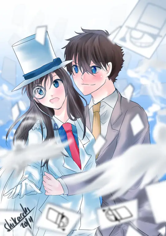 Aoko Nakamori dan Kaito Kuroba, dua tokoh utama dalam Magic Kaito 1412