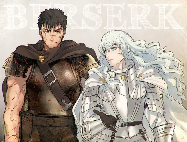 Gambar Guts dan Griffith, dua tokoh utama di Berserk