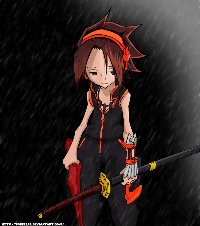 Para karakter Shaman King dalam episode 18