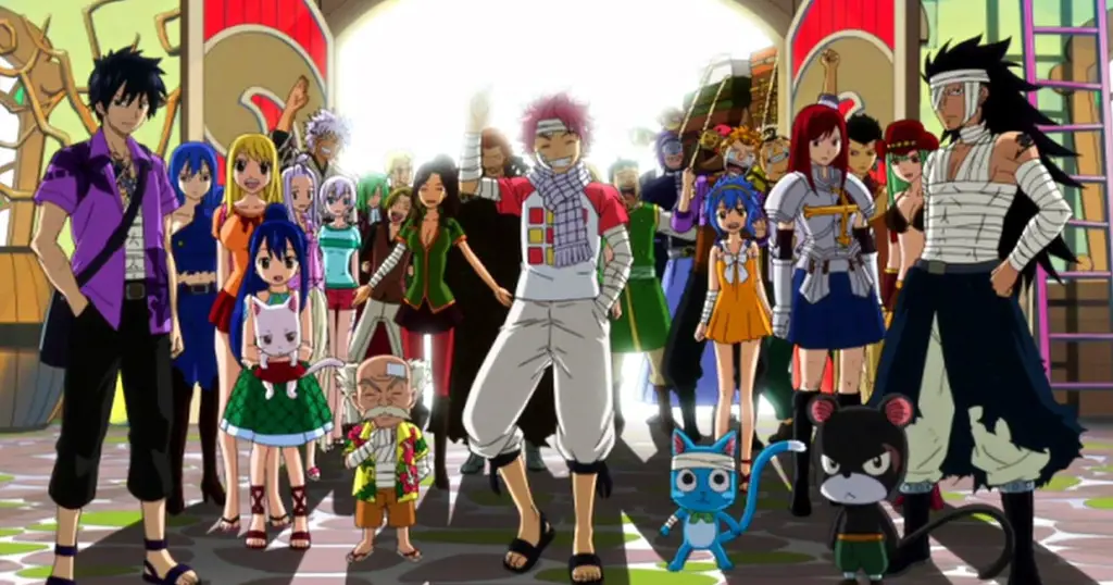 Gambar para karakter Fairy Tail berkumpul