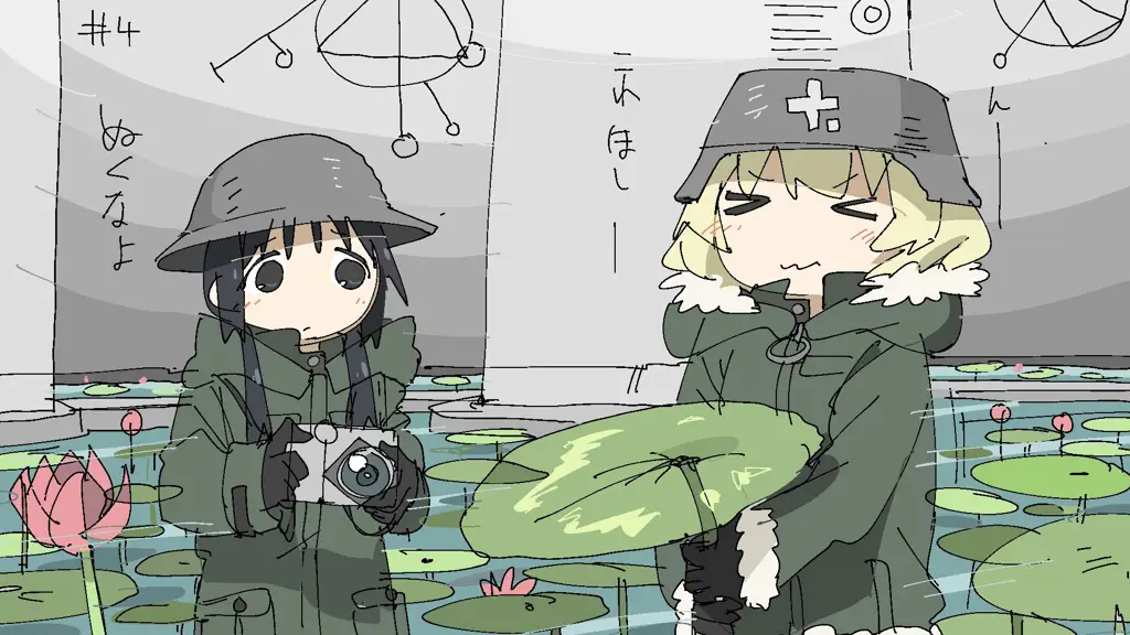 Chito dan Yuuri, dua karakter utama dalam anime Shoujo Shuumatsu Ryokou.