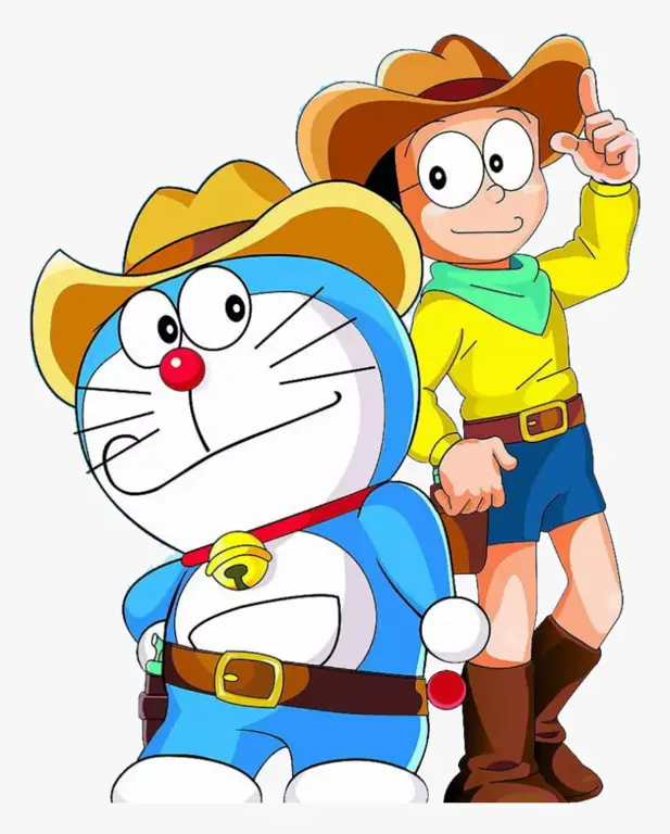 Gambar Doraemon dan Nobita bersama