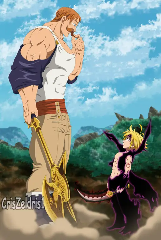 Escanor dan Meliodas, dua karakter penting dalam Nanatsu no Taizai