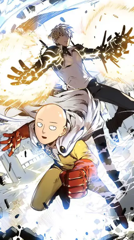 Genos dan Saitama sedang berbincang