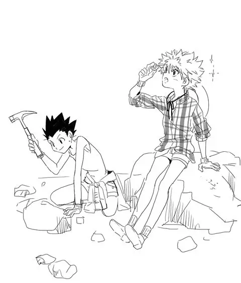 Gon dan Killua dalam arc Chimera Ant