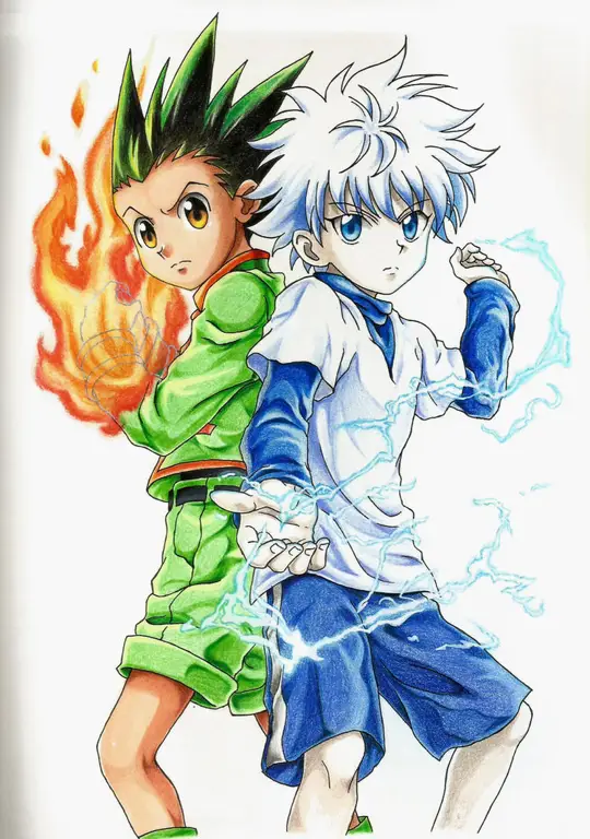 Gon dan Killua, dua karakter utama dalam Hunter x Hunter