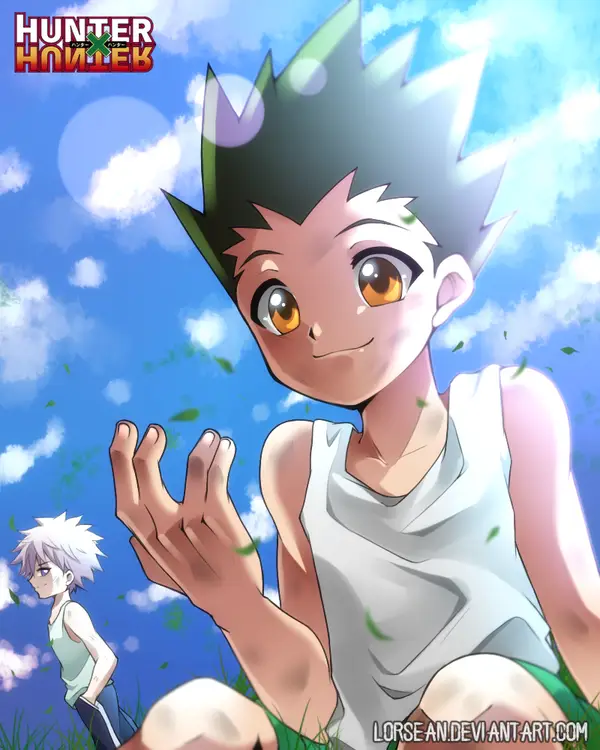 Gambar Gon dan Killua dalam pertarungan