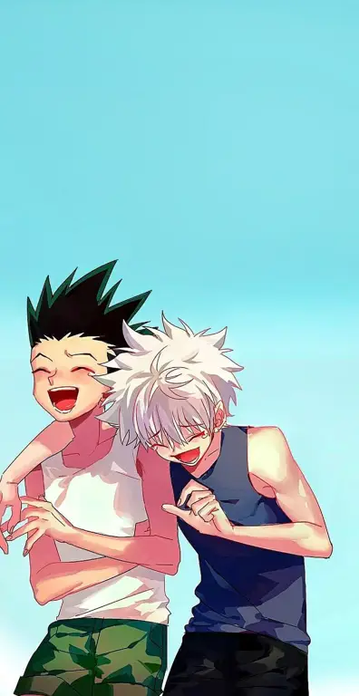 Gambar Gon dan Killua, dua karakter utama Hunter x Hunter