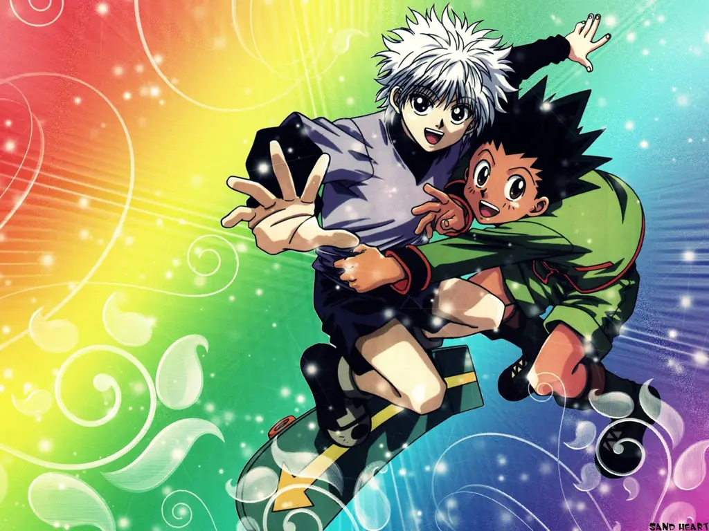 Gon dan Killua dalam petualangan mereka di Hunter x Hunter Season 1