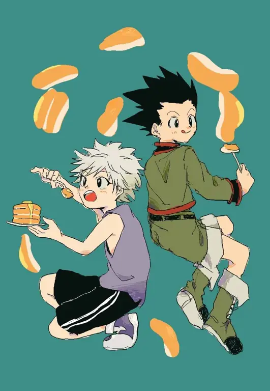 Gambar Gon dan Killua dari Hunter x Hunter 1999