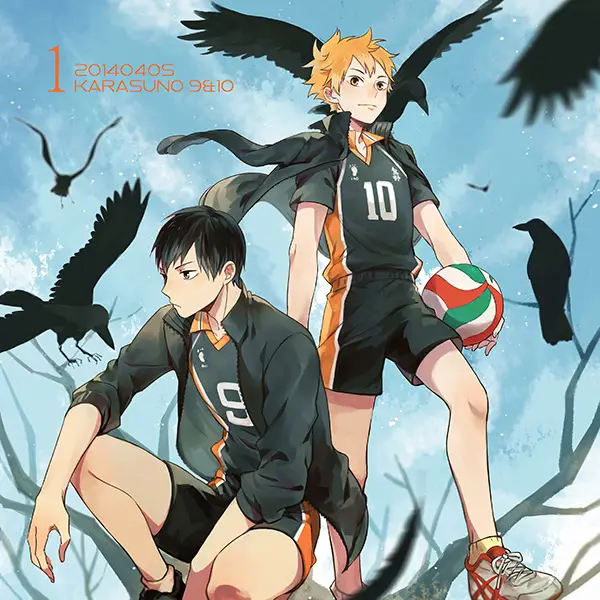 Gambar Hinata dan Kageyama, dua karakter utama dalam Haikyuu!!