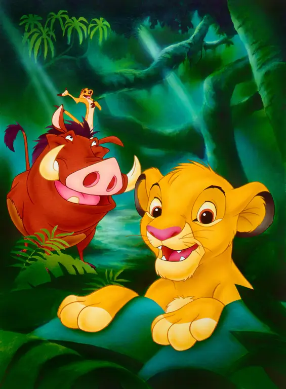 Timon dan Pumbaa bersama di savana