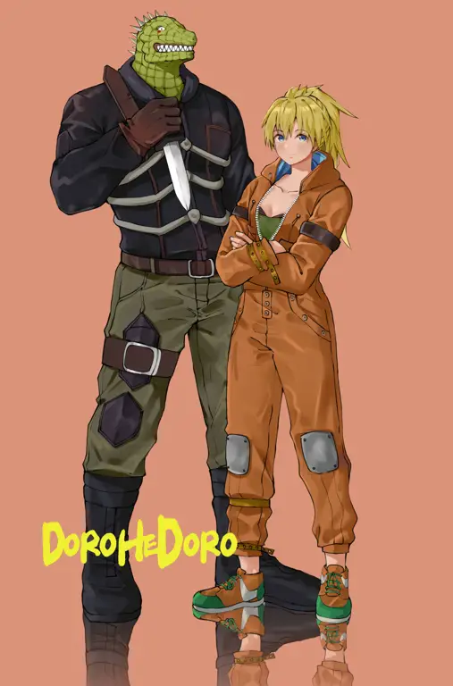 Kaiman dan Nikaido, dua karakter utama Dorohedoro