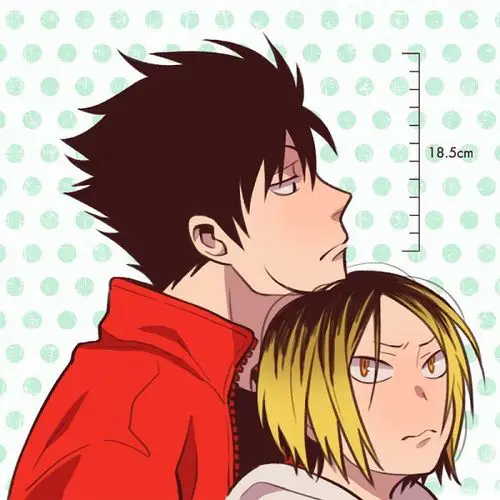 Gambar Kenma Kozume dan Kuroo Tetsurou bersama dalam Haikyuu!!