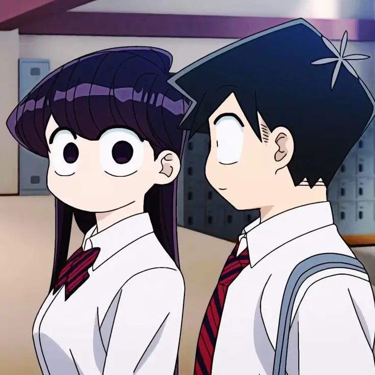 Komi-san dan Tadano Hitohito, karakter utama dalam anime.