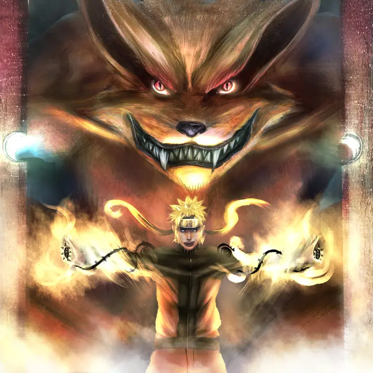 Gambar Kurama dan Naruto yang bersahabat