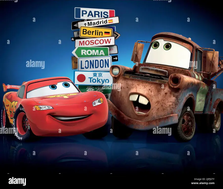 Gambar persahabatan Lightning McQueen dan Mater