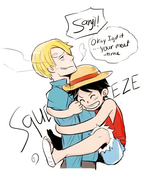 Gambar Luffy dan Sanji dalam One Piece