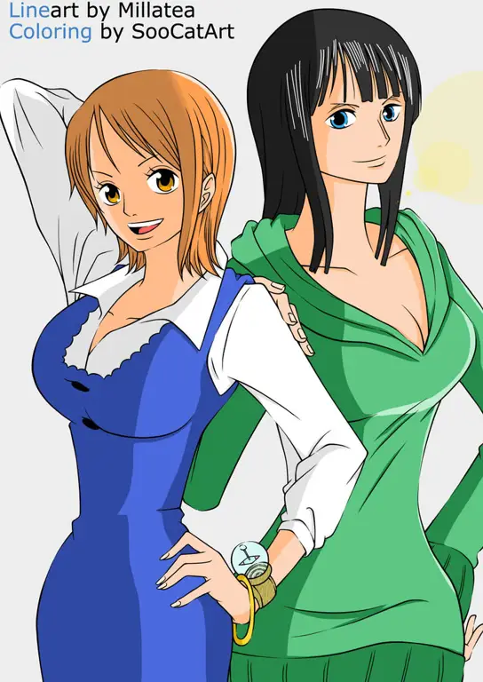 Gambar Nami dan Robin bersama